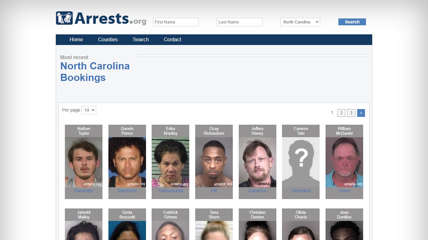 North Carolina Arrests and Inmate Search